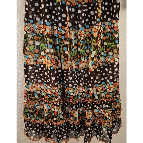 Torero Printed Lightweight Flutter Sleeve Sheer Mixed Print Top Sz S NWT - Picture 3 of 8